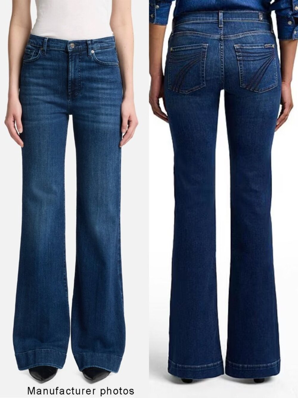 7 For All Mankind Dojo Flare Leg Dark Wash Jeans 28 - Picture 11 of 11